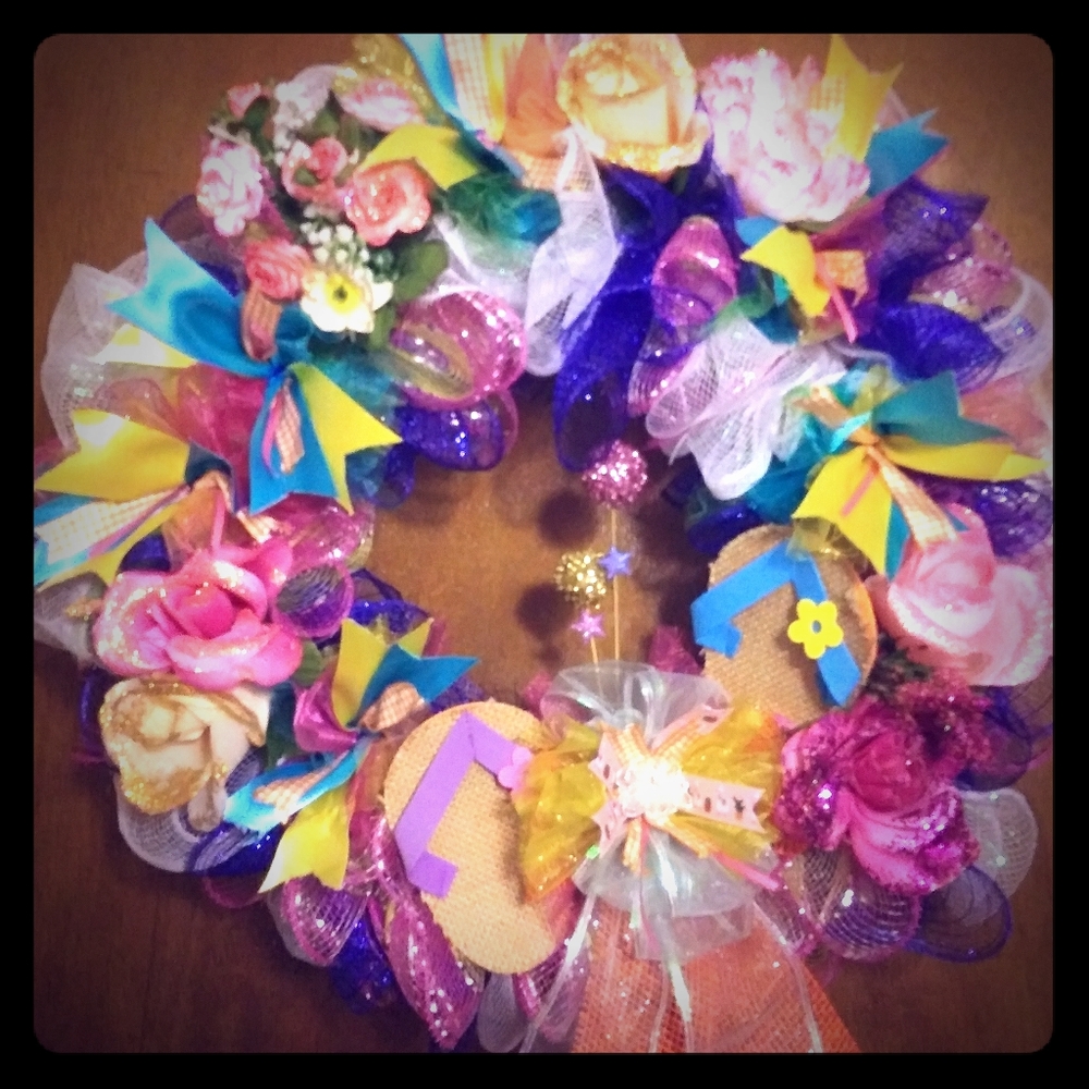 Plush summer wreath